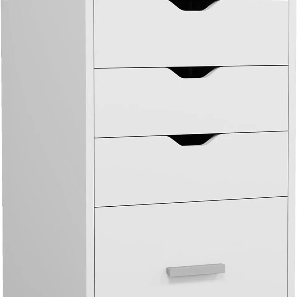 BOXED YITAHOME MOBILE FILE CABINET, 4-DRAWER FILING CABINET - WHITE (1 BOX)