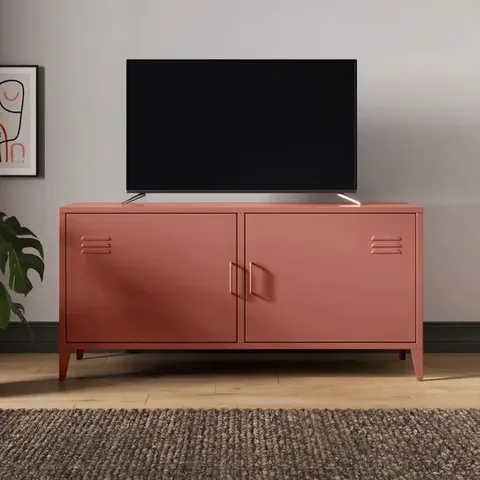 BOXED HELGA METAL LOW SIDEBOARD - TERRACOTTA (1 BOX)