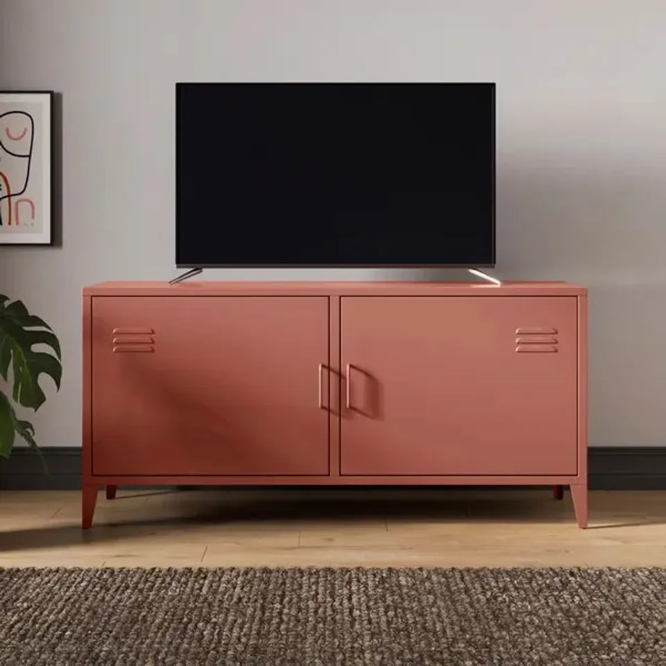 BOXED HELGA METAL LOW SIDEBOARD - TERRACOTTA (1 BOX)