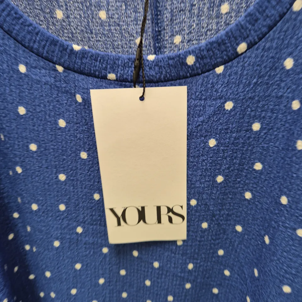 YOURS BLUE POLKA DOT DRESS, UK 22-24
