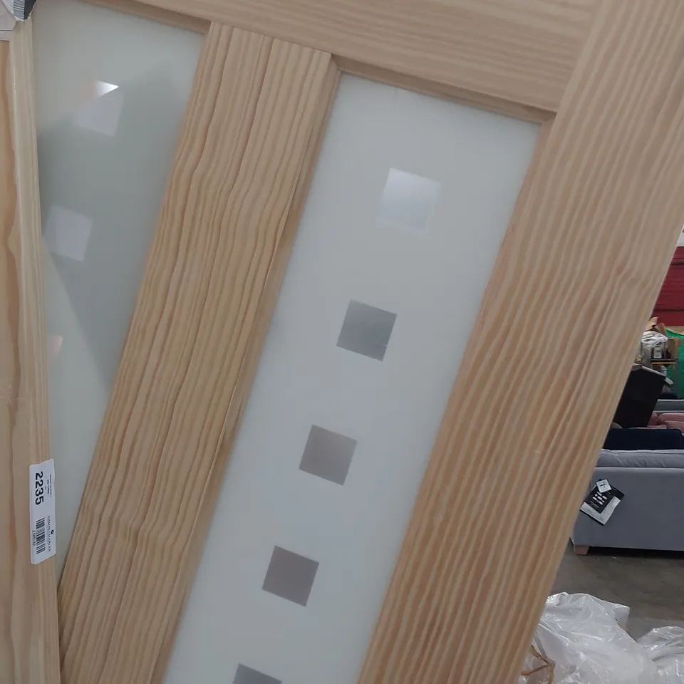 VERTICAL TWO PANEL CLEAR PINE GLAZED INTERNAL DOOR 2040 × 826mm