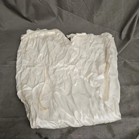 GHOST DRAWSTRING SATIN TROUSERS IN IVORY SIZE S