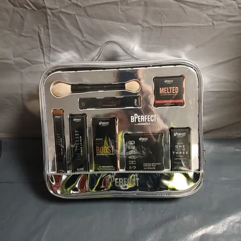 BPERFECT COSMETICS SET IN CARRYING CASE, TO INCLUDE LIP MASK, LIP LINER, BROW GLUE ETC