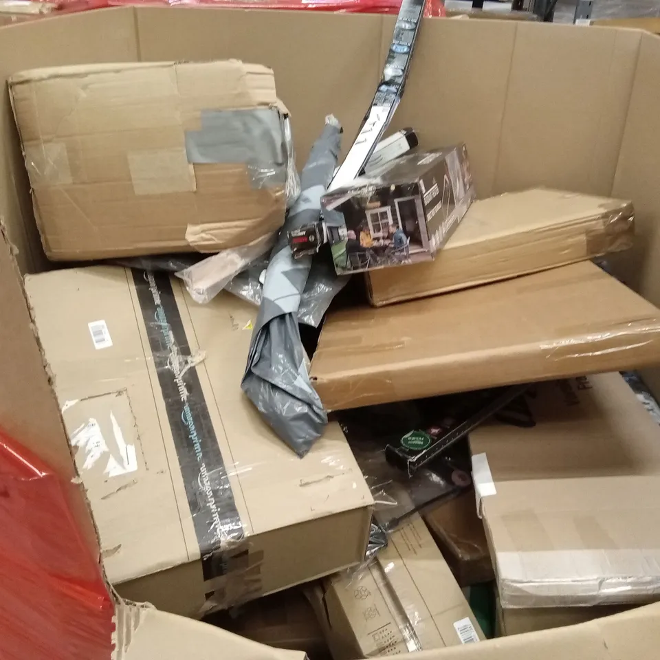 PALLET OF ASSORTED HOUSEHOLD GOODS AND PRODUCTS TO INCLUDE; CARPET CLEANER, INDUCTION COOKTOP, CAR WINDSCREEN WIPER BLADES ETC