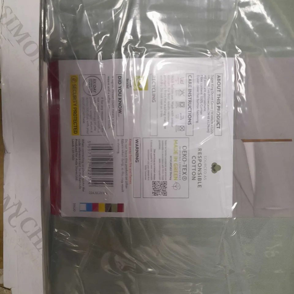 BRAND NEW GEORGE HOME DUVET SET SUPER KING 