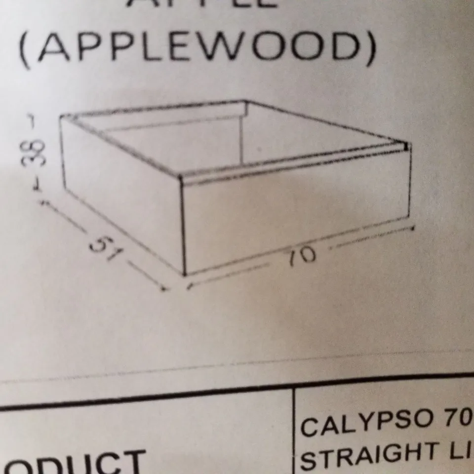 BOXED BRAND NEW CALYPSO ONETA 710MM SINGLE DRAWER WH VANITY UNIT IN APPLE WOOD