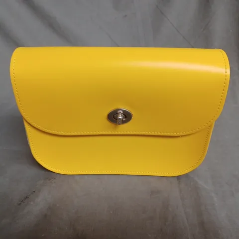 VILLAGE LEATHERS MADE IN LONDON YELLOW LEATHER CLUTCH BAG