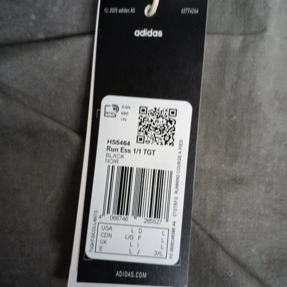 ADIDAS BLACK RUNNING TIGHTS – UK SIZE L 
