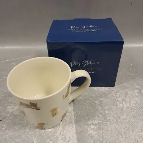 POLLY STOCKTON CURIOUS CAT MUG - COLLECTION ONLY 