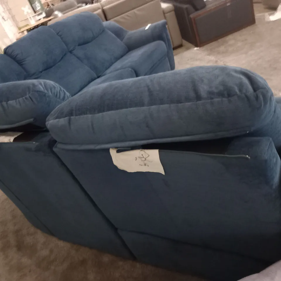 DESIGNER G PLAN FIRTH MONTILLA MIDNIGHT FABRIC CORNER SOFA WITH TWO RECLINING SECTIONS