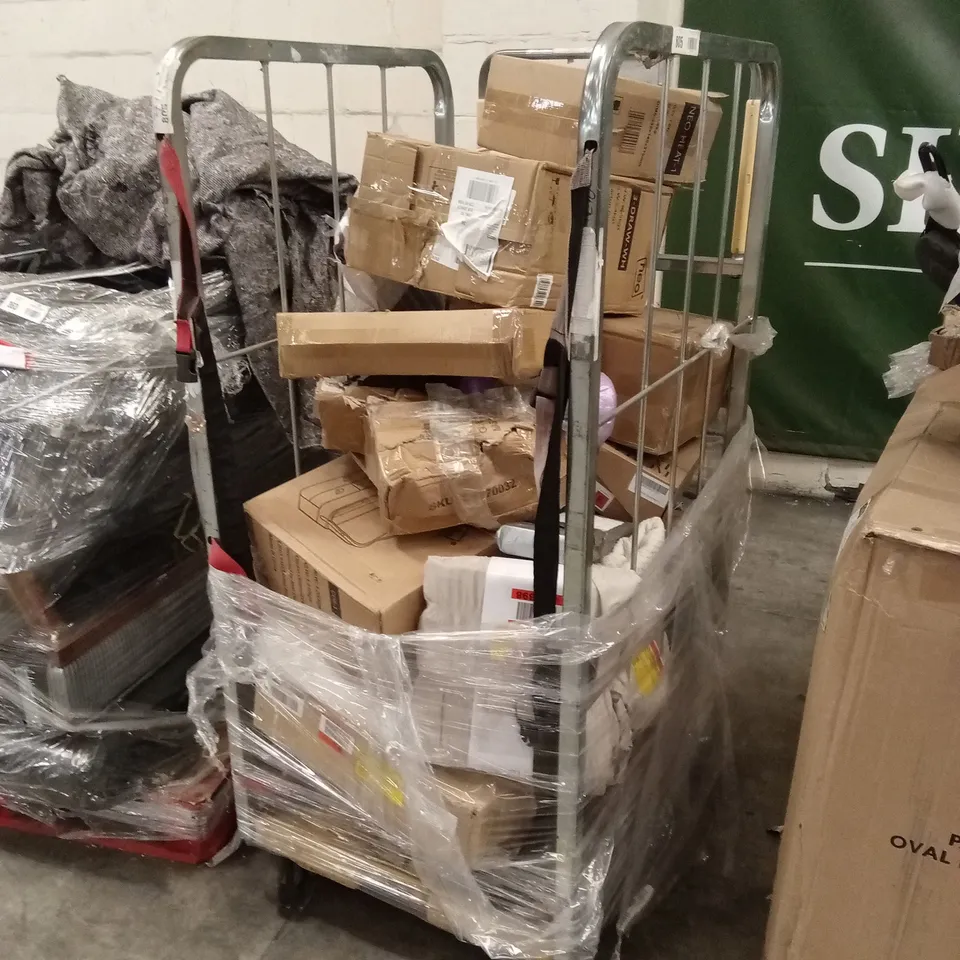 CAFE OF ASSORTED HOUSEHOLD GOODS AND PRODUCTS TO INCLUDE; DUMBBELLS, HEATER, MAKEUP ORGANISER ETC