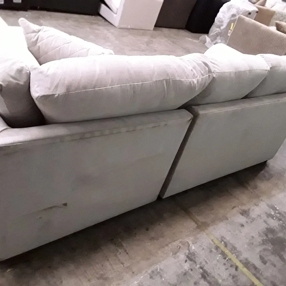 QUALITY DESIGNER CORNER SOFA - LIGHT GREY FABRIC