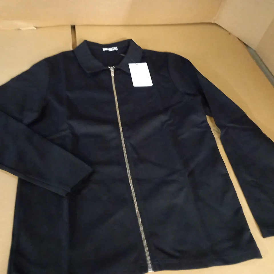 ARNE LUXE ZIP THROUGH JACKET IN BLACK - M