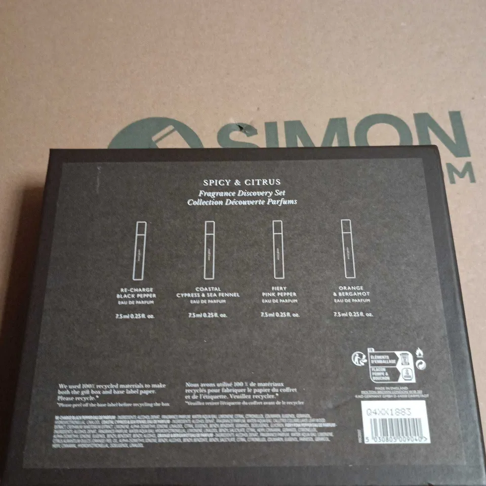 MOLTON BROWN SPICY & CITRUS FRAGRANCE DISCOVERY SET – 4 × 7.5ML VIALS