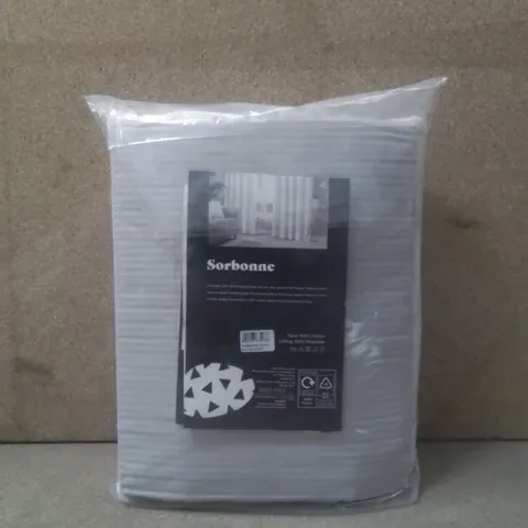 BAGGED SORBONNE WHITE EYELET ROOM DARKENING CURTAINS (SET OF 2) - 66"X 90"