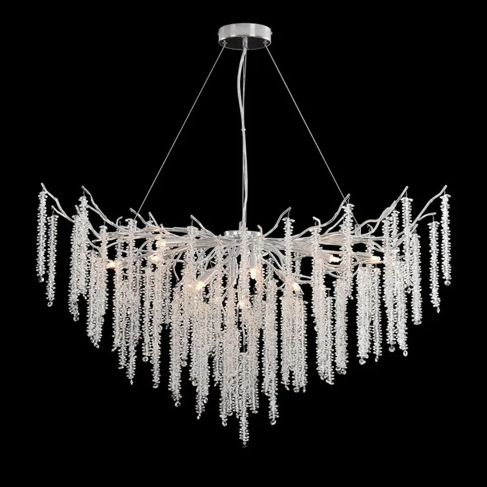 BOXED ECKHARDT MODERN CHANDELIER CRYSTAL LIGHT, LUXURY CRYSTAL PENDANT LIGHT, DIMMABLE ROUND CRYSTAL PENDANT