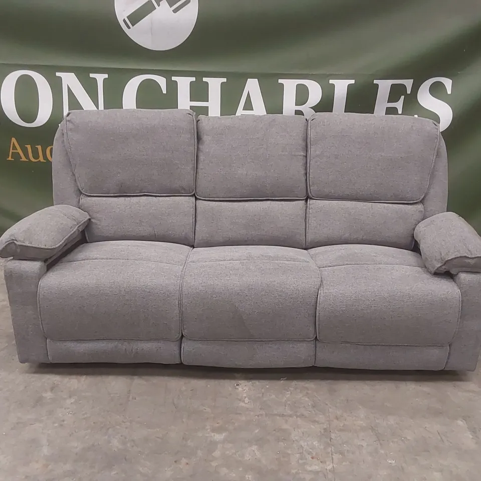 QUALITY DESIGNER SYDNEY 3 SEATER LATCH RECLINER IN GREY