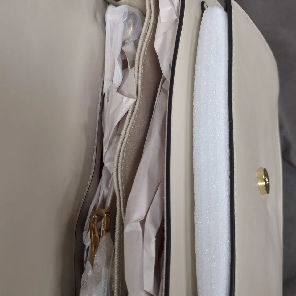 PARFOIS BEIGE LEATHER-EFFECT HANDBAG WITH GOLD RING DETAIL