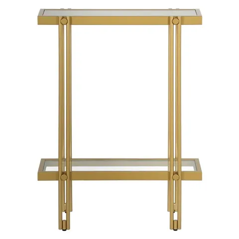 BOXED 56.88cm CONSOLE TABLE BRASS FINISH