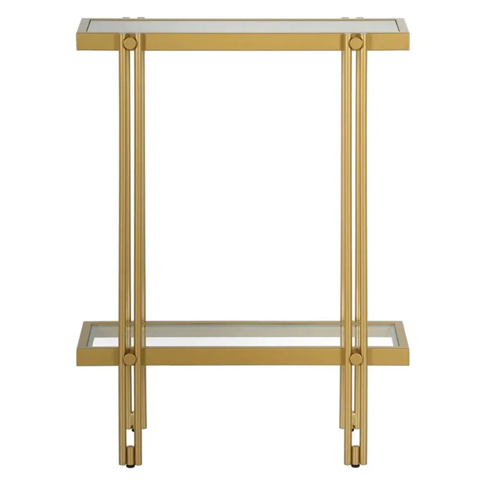 BOXED 56.88cm CONSOLE TABLE BRASS FINISH