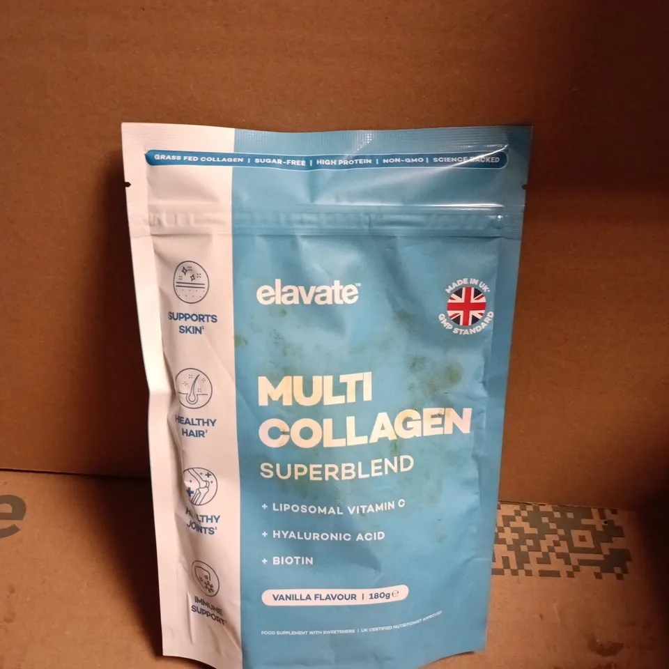 ELAVATE MULTI COLLAGEN SUPERBLEND – VANILLA FLAVOUR, 180G - BEST BEFORE 4/27 