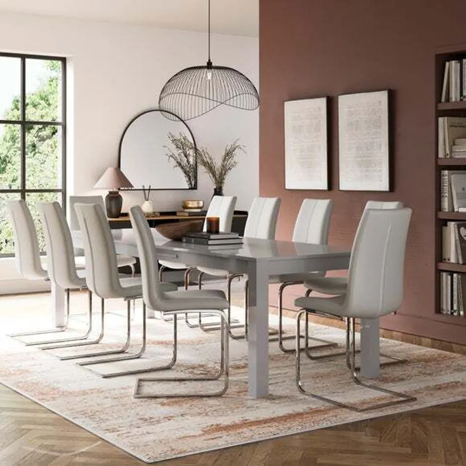 BOXED HARLINGTON EXTENDING DINING TABLE GREY