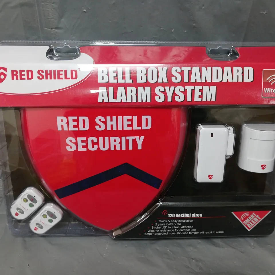 BOXED RED SHIELD BELL BOX STANDARD ALARM SYSTEM