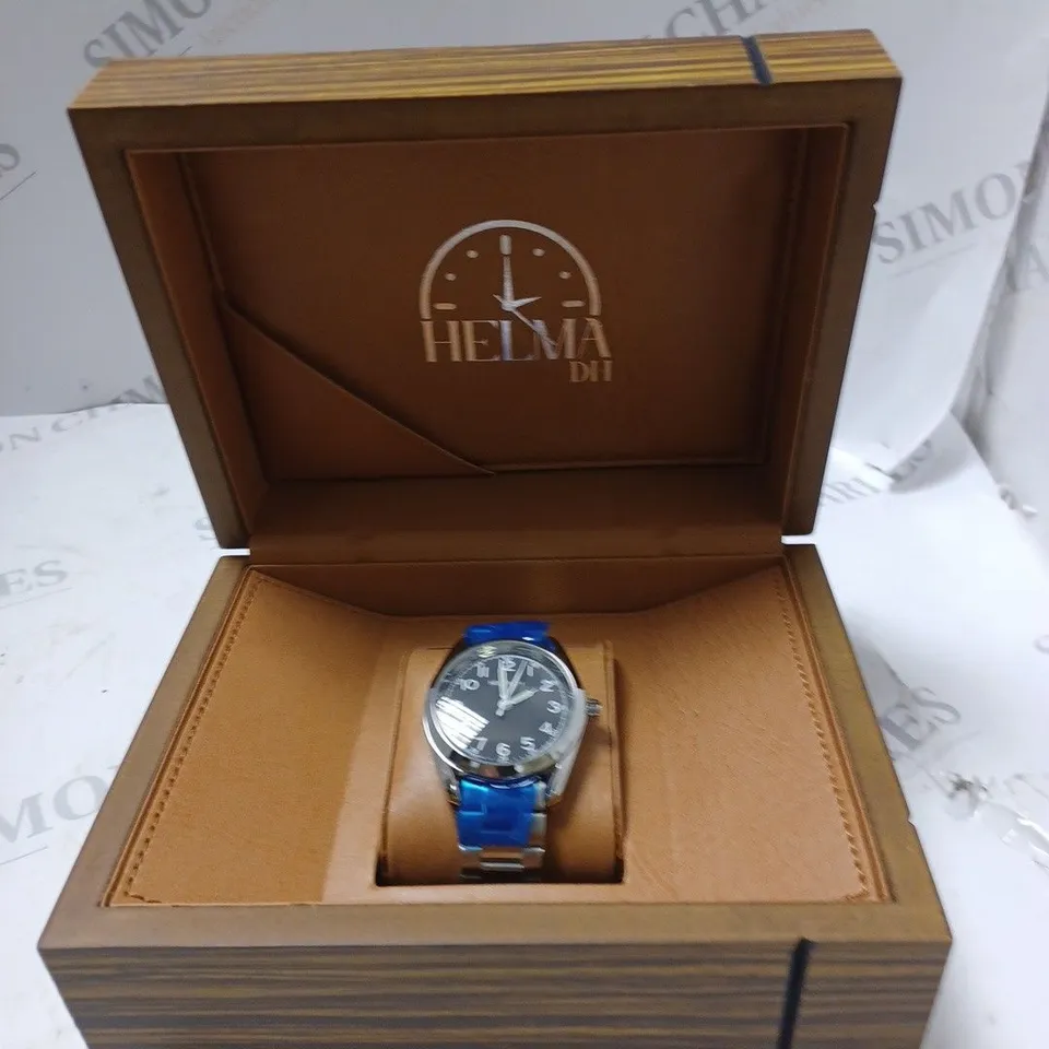 MENS HELMHA DH WATCH – STAINLESS STEEL STRAP – 3ATM WATER RESISTANT – LUXURY GIFT BOX INCLUDED