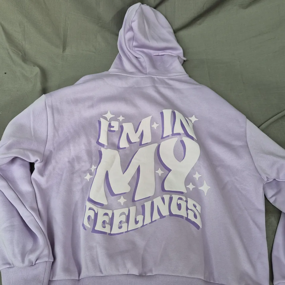 SKINNYDIP IN MY FEELINGS OVERSIZED HOODIE IN LILAC - MEDIUM