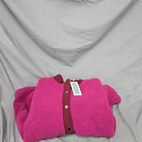 LA MAREY FLEECE COAT – PINK, SIZE XL