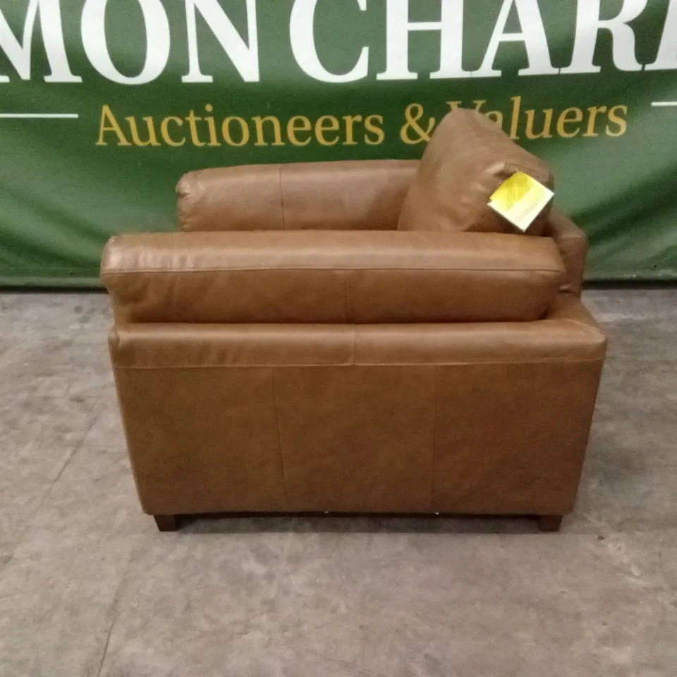 MORENA ITALIAN LEATHER ARMCHAIR - TAN RRP £879