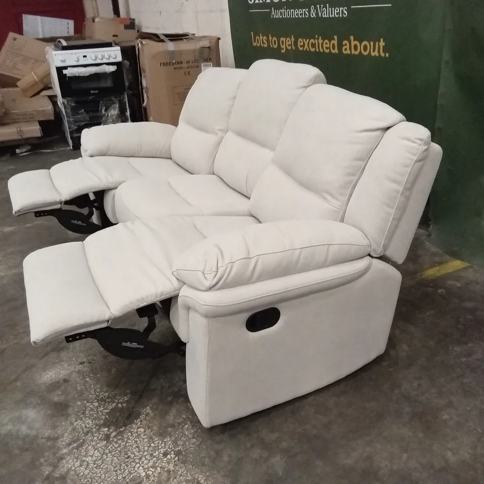 ALBION CHENILLE 3 SEATER HIGH BACK MANUAL RECLINER SOFA RRP £679
