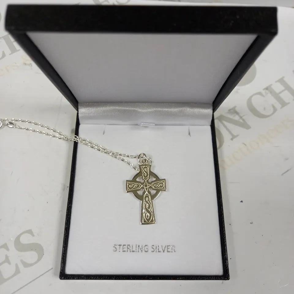 ALEXANDER CASTLE SILVER CELTIC CROSS NECKLACE 