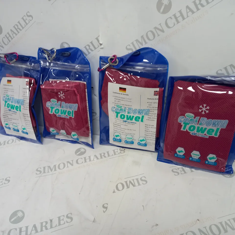 4 ASSORTED COOL DOWN TOWELS