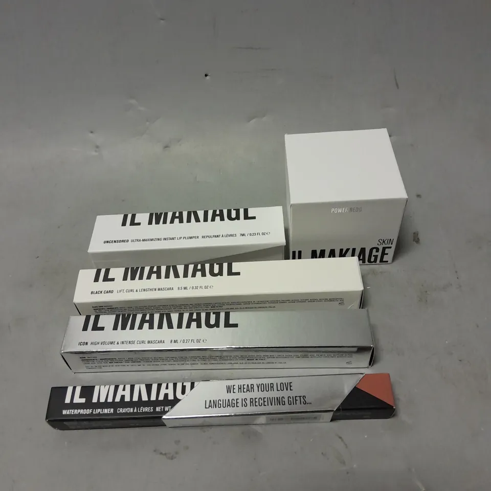 LOT OF 5 IL MAKIAGE PRODUCTS TO INCLUDE FACE CREAM, MASCARA AND LIP PLUMPER