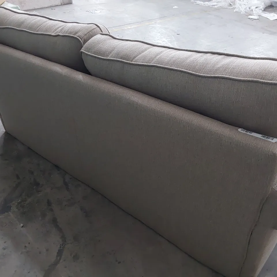 DESIGNER TWO SEATER SOFA FAWN FABRIC 