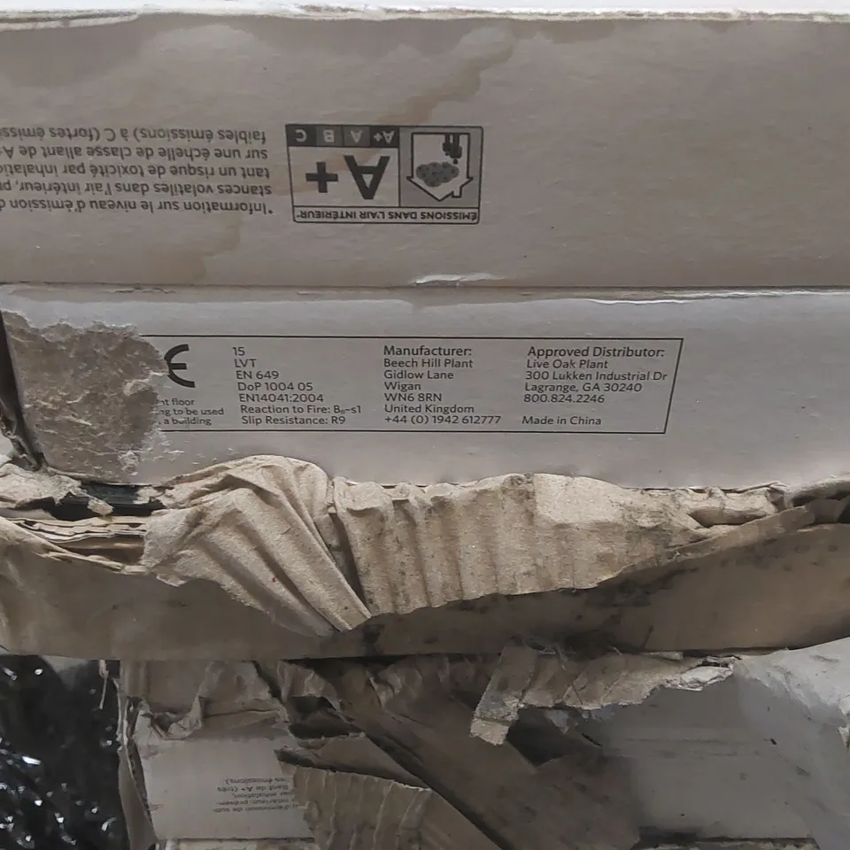 PALLET CONTAINING APPROXIMATELY 55x PACKS ( EACH PACK COVERS 3.25M²) MILLIKEN FLOORS FINE LINE WOOD VINYL TILES