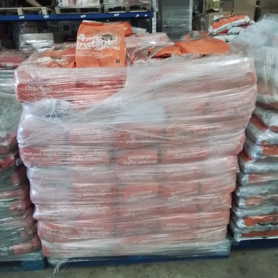 A PALLET TO CONTAIN APPROXIMATELY 85 BAGS OF 4 PACK INSTANT LIGHT CHARCOAL BAGS