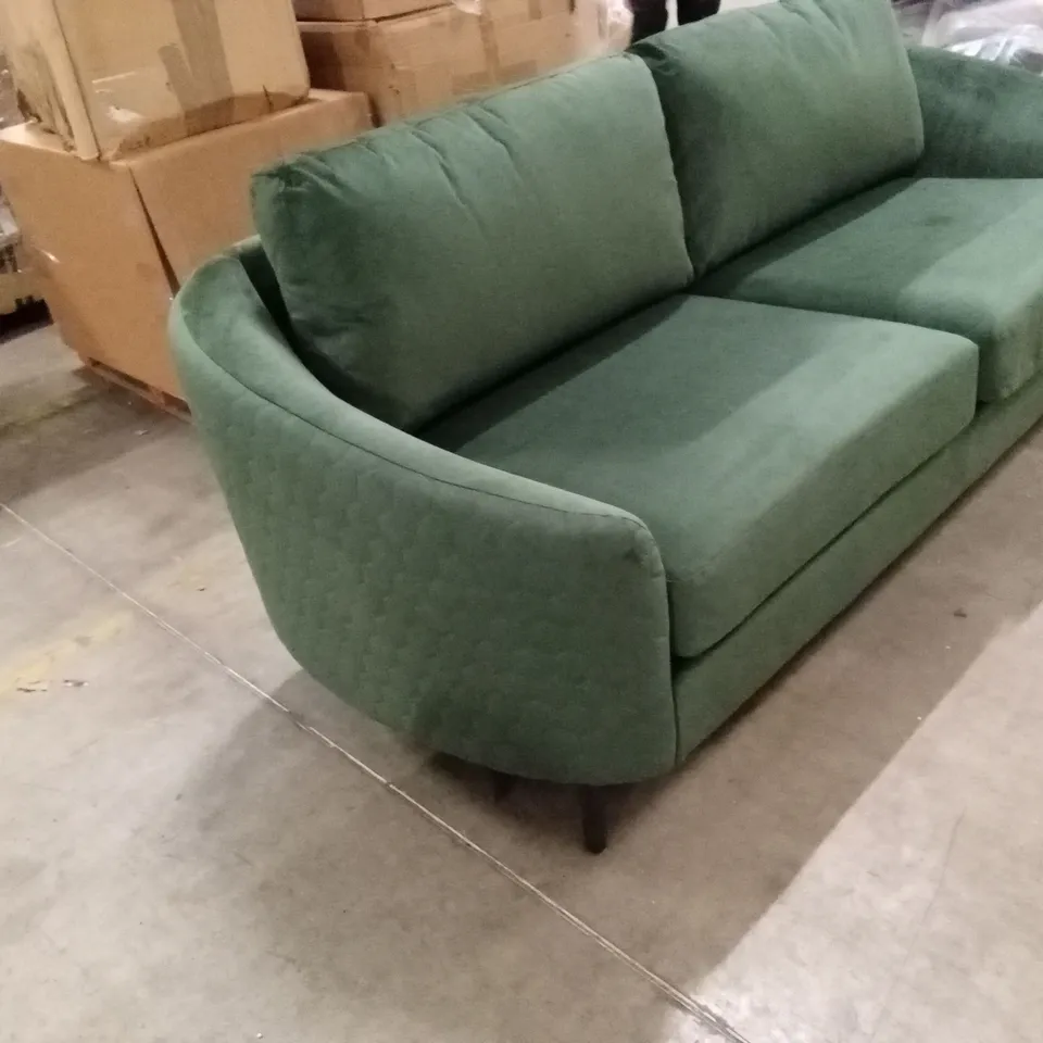 MAE CURVED 3 SEATER SOFA, MOSS GREEN CLASSIC VELVET