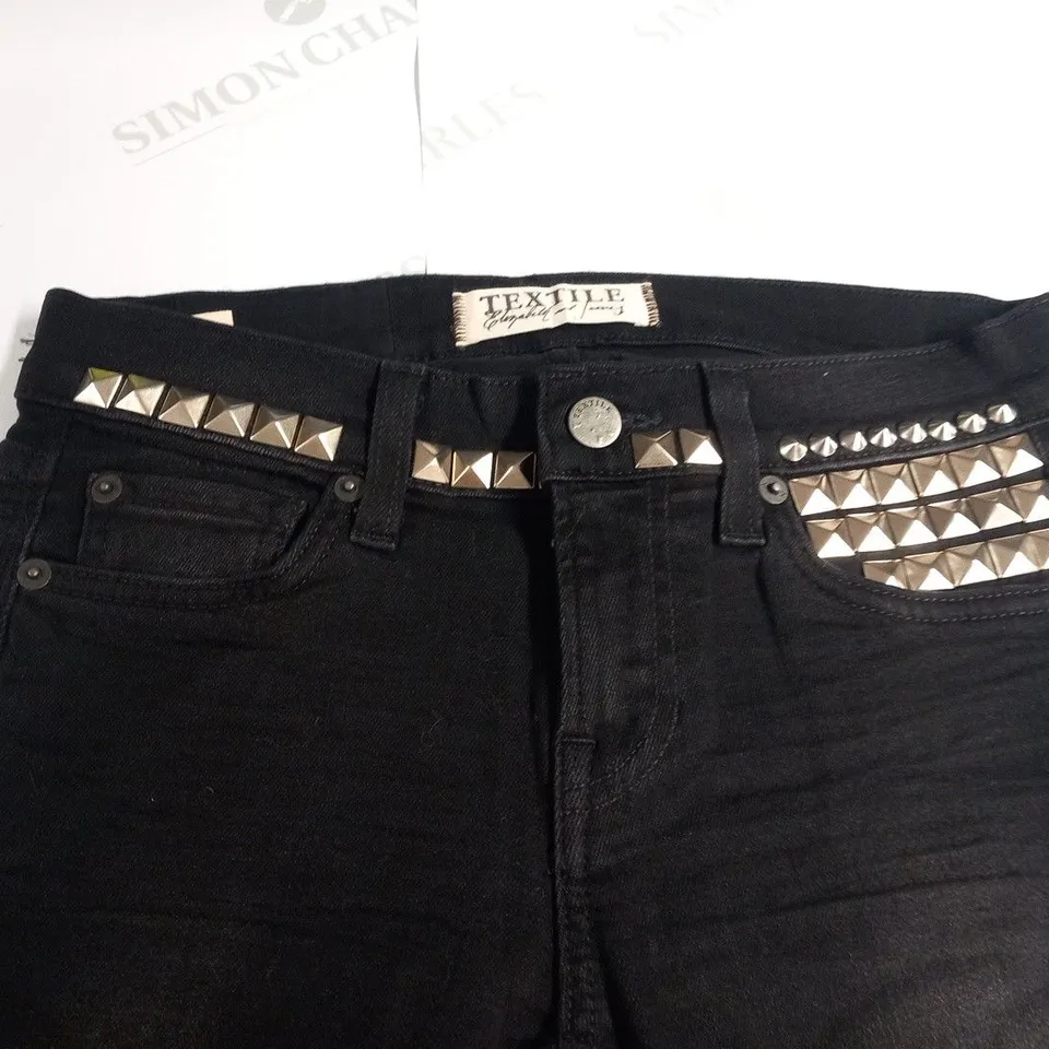 TEXTILE ELIZABETH AND JAMES STUDDED OZZY MIDNIGHT JEANS SIZE 24