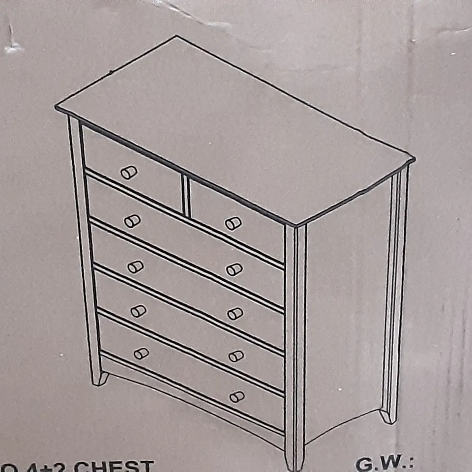 BOXED CAMEO 4+6 DRAWER CHEST IN STONE WHITE 