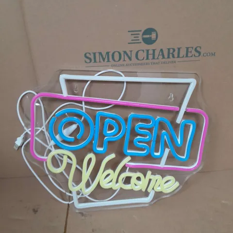 OPEN AND WELCOME NEON NIGHT LIGHT