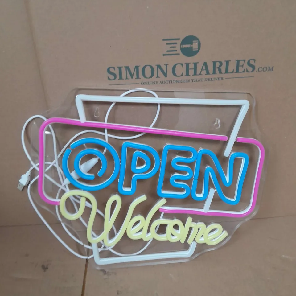 OPEN AND WELCOME NEON NIGHT LIGHT