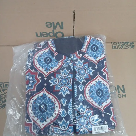 APPROX 10 BLUE PATTERNED QUILTED COAT