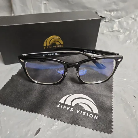 ZIFFS VISION EYEWEAR GLASSES – BLACK FRAME (53MM LENS, 18-139 TEMPLES)