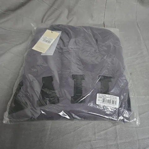 BAGGED KAIIA SLOGAN OVERSIZED HOODIE IN DARK GREY SIZE 16