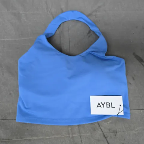 AYBL STAPLE HALTERNECK CROP TOP IN COBALT BLUE SIZE SMALL
