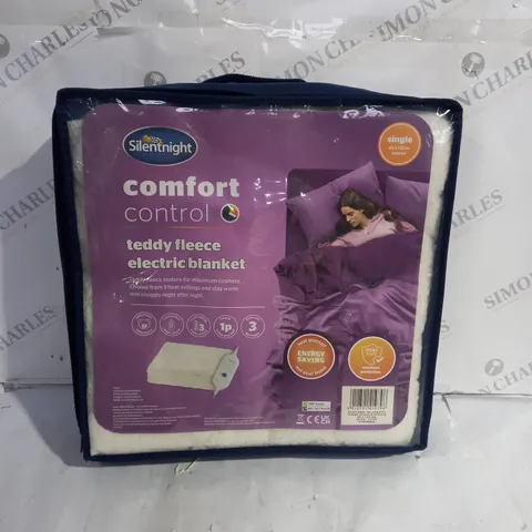 SILENT NIGHT COMFORT CONTROL TEDDY FLEECE ELECTRIC BLANKET - SINGLE 