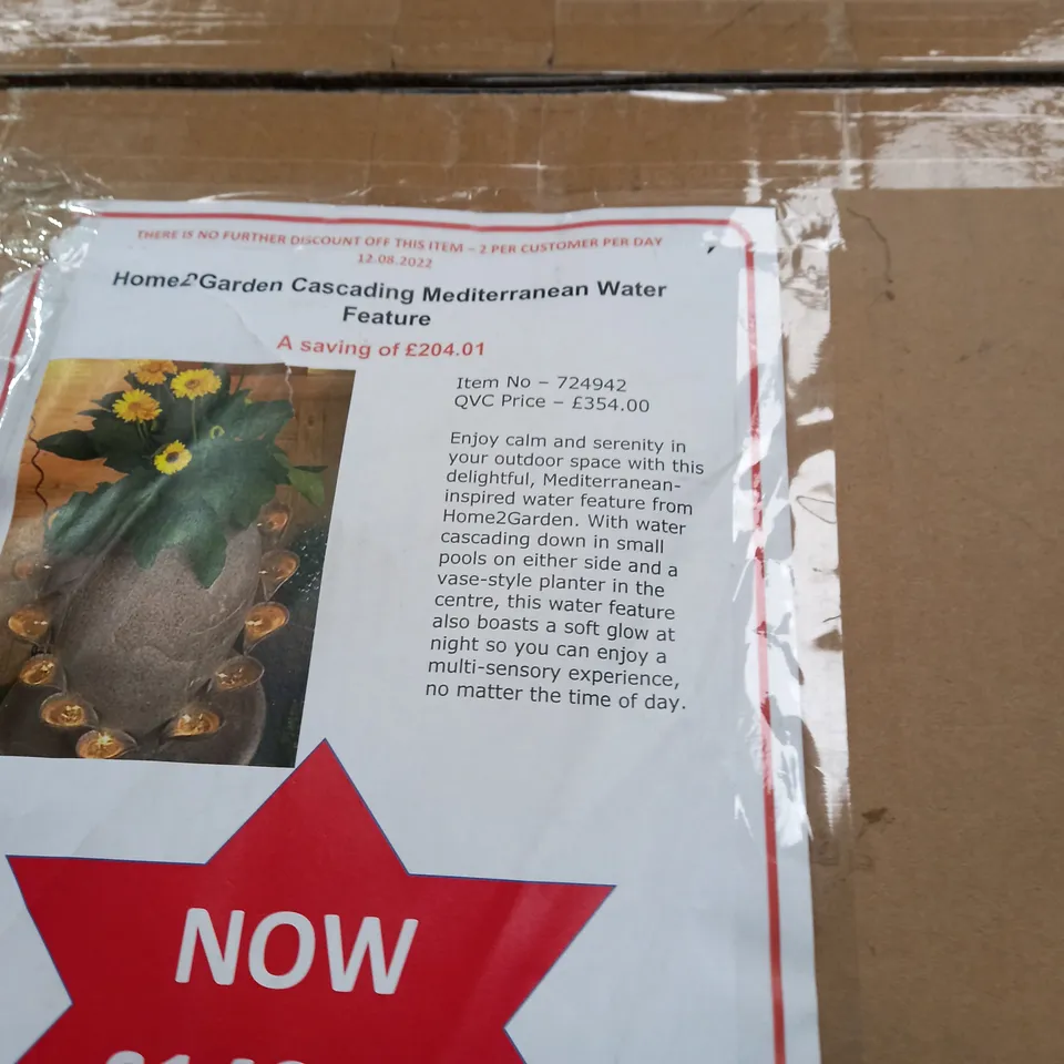 HOME2GARDEN CASCADING MEDITERRANEAN  WATER FEATURE 