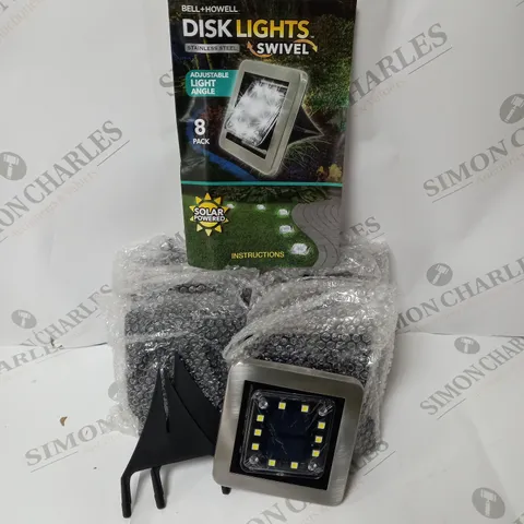 BOXED BELL AND HOWELL SET OF 8 SQUARE SWIVEL DISK LIGHTS